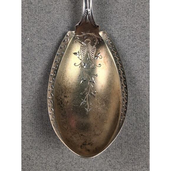 Gorham Sterling Silver Ice Cream Slicer Spoon Swiss Pattern - Picture 2 of 7